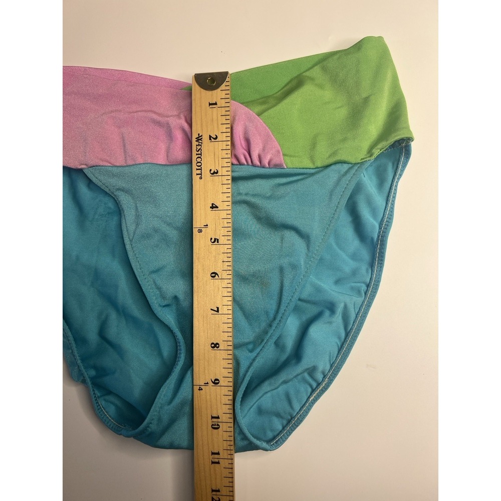 Vtg 80s Cole of California Bikini Women 12 Crossover Bandeau Colorblock Retro - Picture 10 of 10